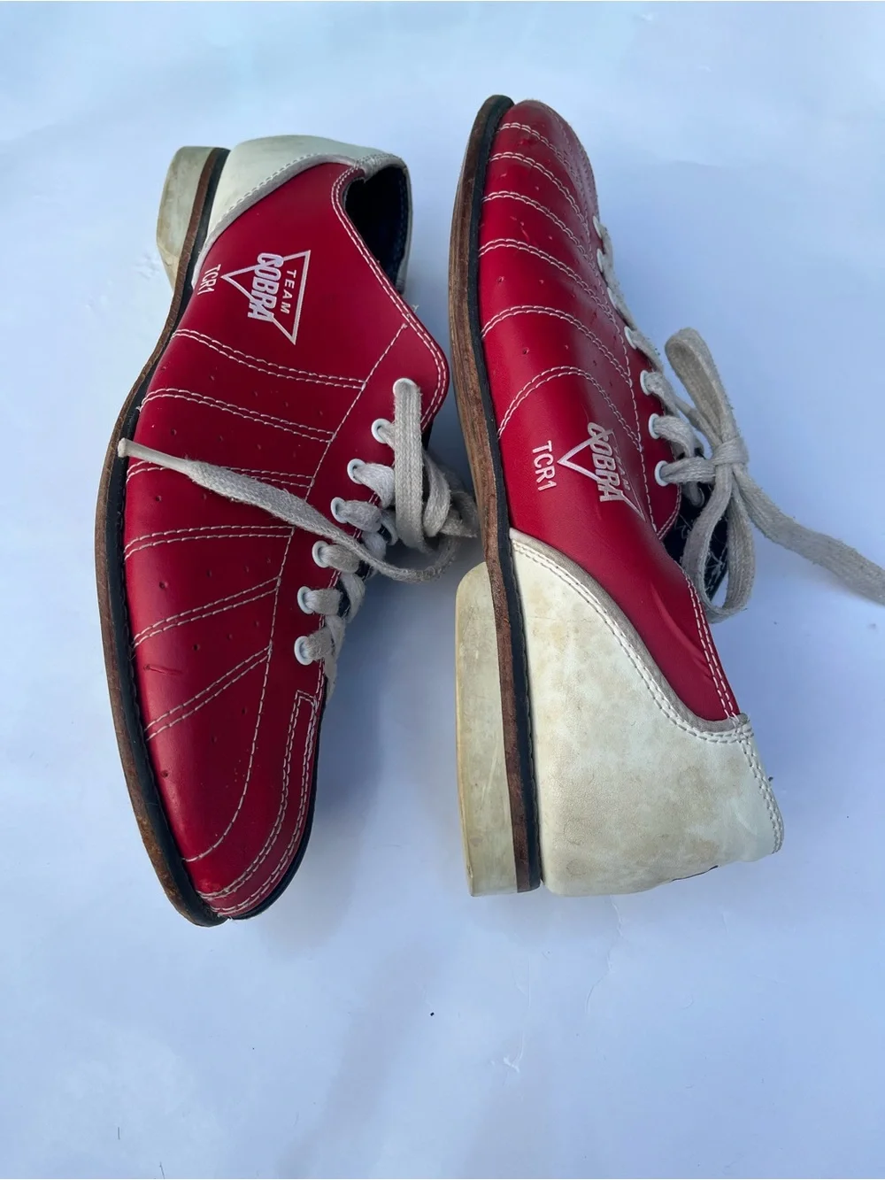Red and White Men's Bowling Style Slip-On Loafers